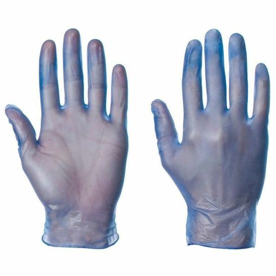 Vinyl Gloves Blue Powder Free