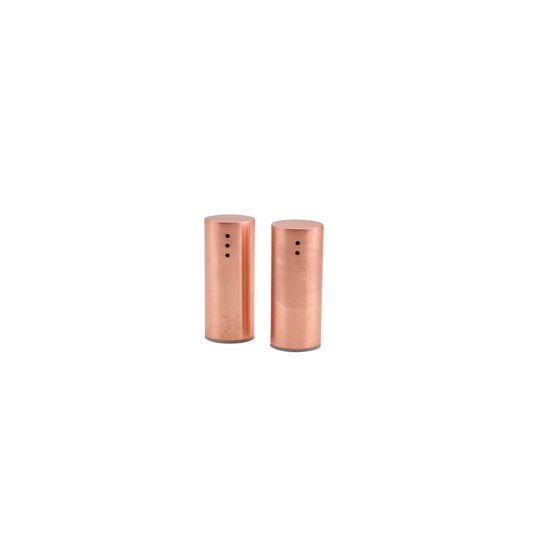 Copper Plated Straight Sided Salt &amp; Pepper Set 7.5cm