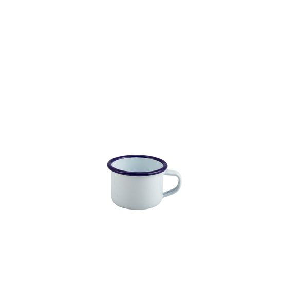 Enamel Mug White With Blue Rim 12cl/ 4.2oz