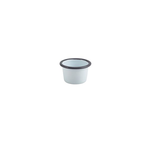 Enamel Ramekin White with Grey Rim 7cm Dia 90ml/ 3.2oz