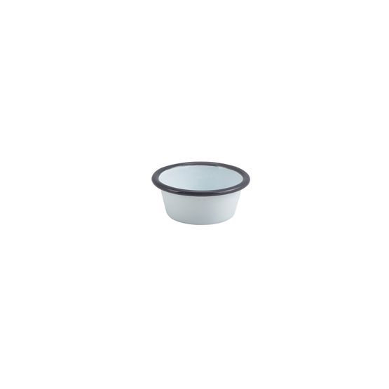 Enamel Ramekin White with Grey Rim 8cm Dia 90ml/ 3.2oz