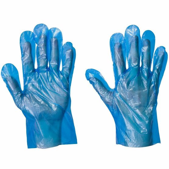 Polyco Blue Polyethylene General Use Disposable Poly Gloves - Large