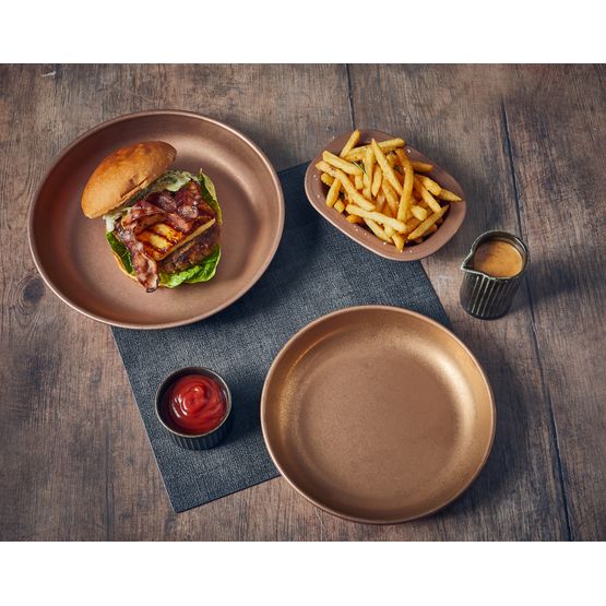 GenWare Copper Vintage Steel Coupe Plate 20cm