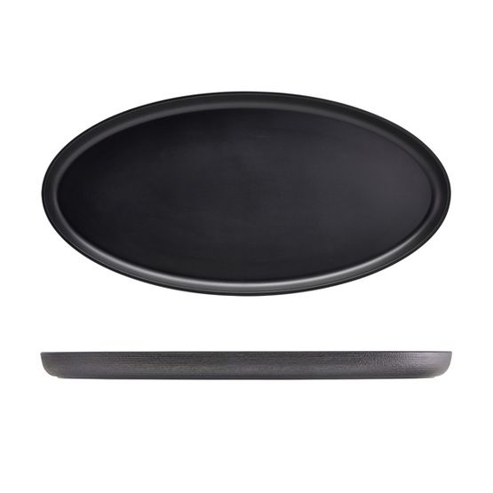 GenWare Melamine Black Jute Oval Dish 55 x 27.5 x 3.5cm