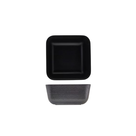GenWare Melamine Black Jute Square Buffet Bowl 20cm