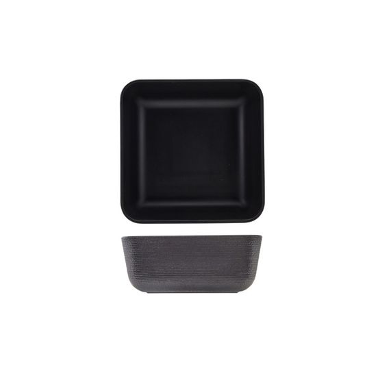 GenWare Melamine Black Jute Square Buffet Bowl 25cm