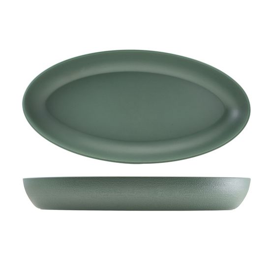 GenWare Melamine Green Jute Deep Oval Dish 55 x 27.5 x 7.5cm