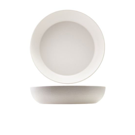 GenWare Melamine White Jute Buffet Bowl 35 x 7.5cm