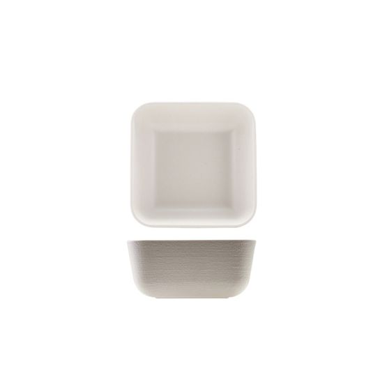 GenWare Melamine White Jute Square Buffet Bowl 20cm