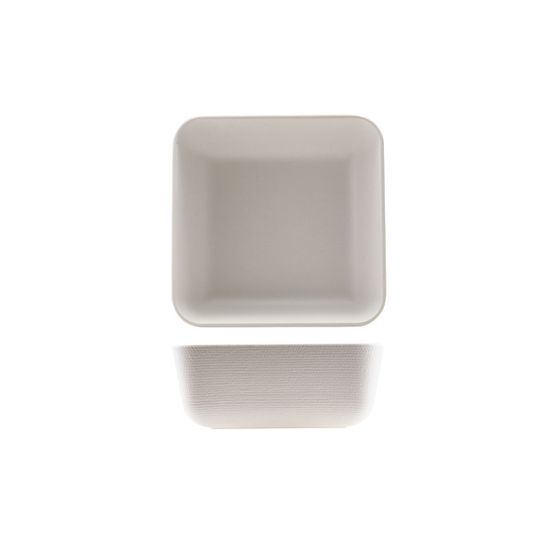 GenWare Melamine White Jute Square Buffet Bowl 25cm