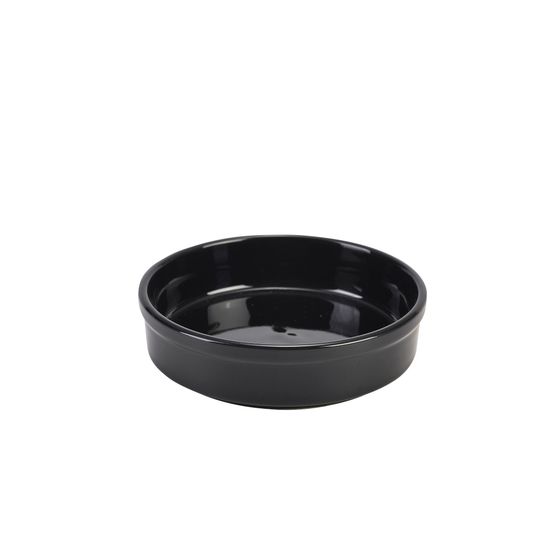 Genware Porcelain Black Round Dish 13cm/ 5"