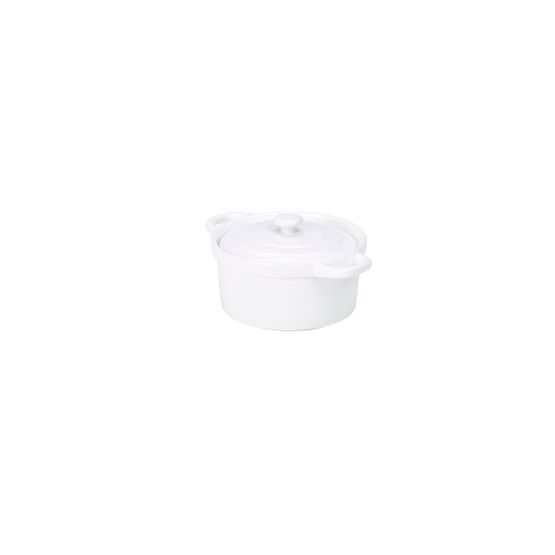 Genware Porcelain Covered Mini Casserole Dish 10.5cm/ 4"