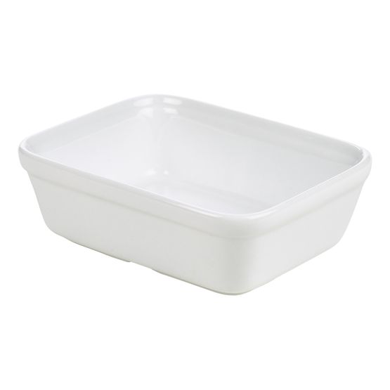 Genware Porcelain Rectangular Pie Dish 15.5x11.5cm/ 6 x 4.5"