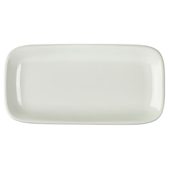 Genware Porcelain Rounded Rectangular Plate 24.5 x 12.5cm/ 9.75 x 5"