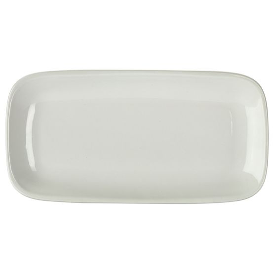 Genware Porcelain Rounded Rectangular Plate 29.5 x 15cm/ 11.5 x 6"