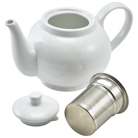 Genware Porcelain Teapot with Infuser 45cl/ 15.75oz