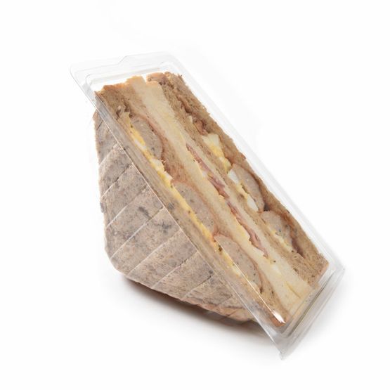 Faerch Triple Fill clear Lidded Recyclable Sandwich Wedge