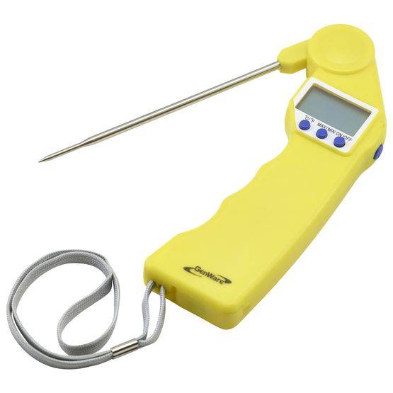 Genware Yellow Folding Probe Pocket Thermometer