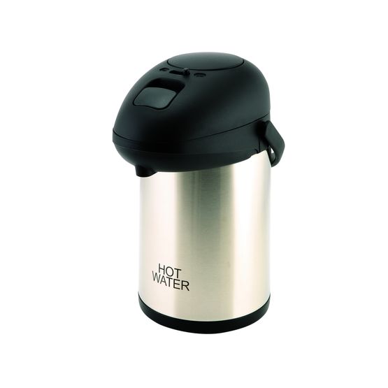 Hot Water Inscribed Stainless Steel Vac. Pump Pot 2.5L