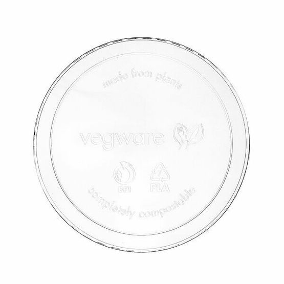Vegware Eco-Friendly VDC-120H PLA Clear Deli Pot Lid (8-32oz)