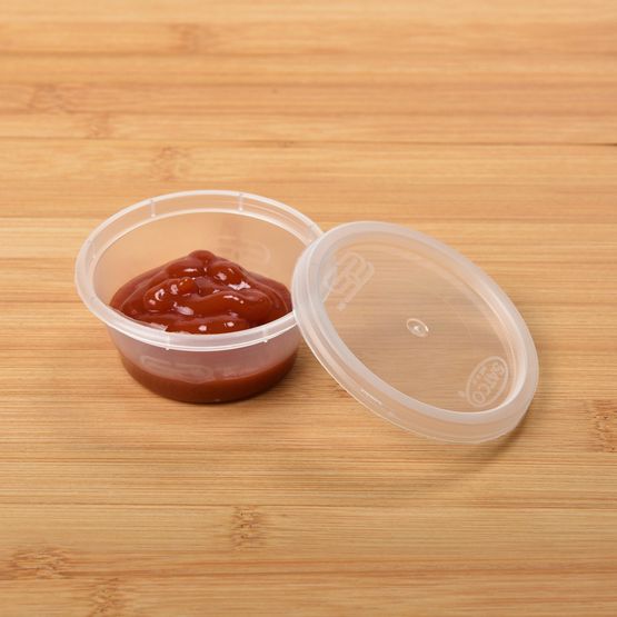 2oz Satco Plastic Deli / Sauce Heavy Duty Pots With Lids 100s