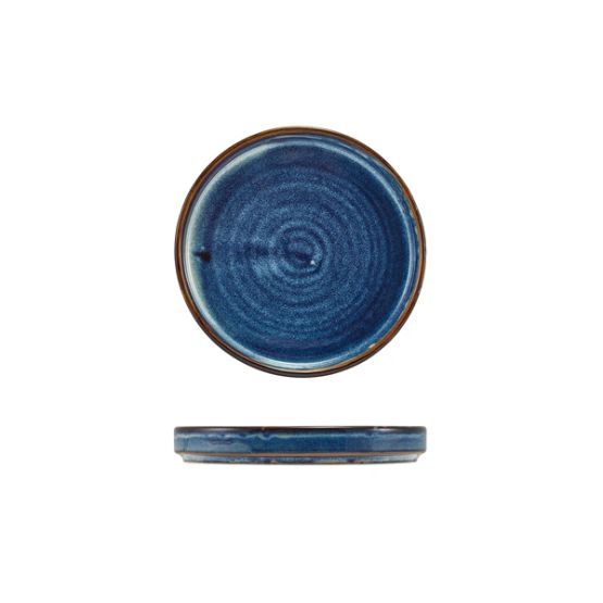 Terra Porcelain Aqua Blue Low Presentation Plate 14cm