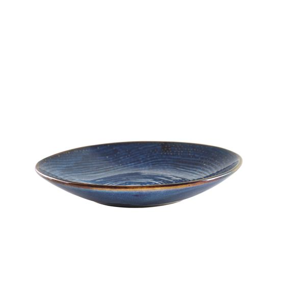 Terra Porcelain Aqua Blue Organic Coupe Bowl 26.5cm