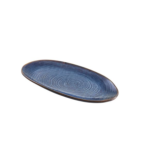 Terra Porcelain Aqua Blue Organic Platter 31cm