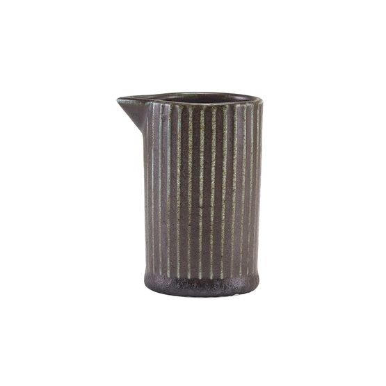 Terra Porcelain Black Fluted Jug 10cl/3.5oz