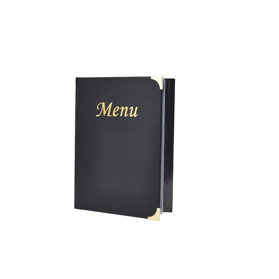 A5 Menu Holder Black 8 Pages