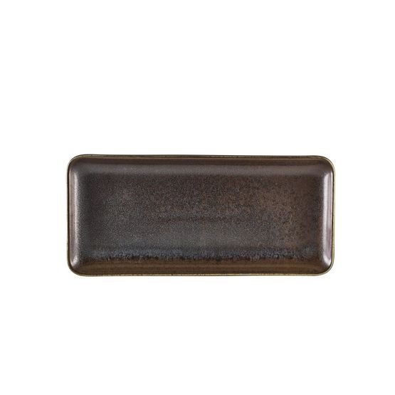 Terra Porcelain Black Narrow Rectangular Platter 31 x 14cm