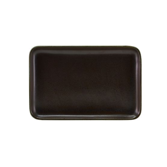 Terra Porcelain Black Rectangular Platter 30 x 20cm