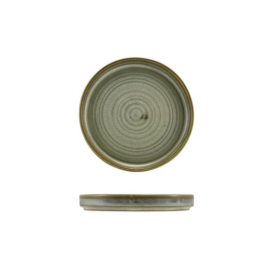 Terra Porcelain Matt Grey Low Presentation Plate 14cm
