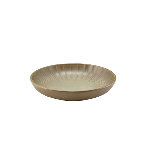 Terra Porcelain Matt Grey Scalloped Coupe Bowl 25.4cm