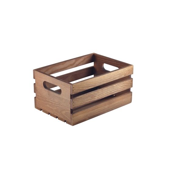 Genware Dark Rustic Wooden Crate 21.5x15x10.8cm
