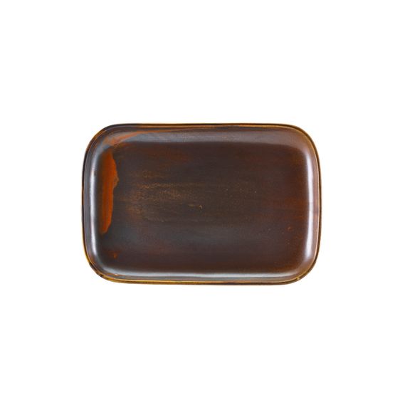 Terra Porcelain Rustic Copper Rectangular Plate 34.5 x 23.5cm