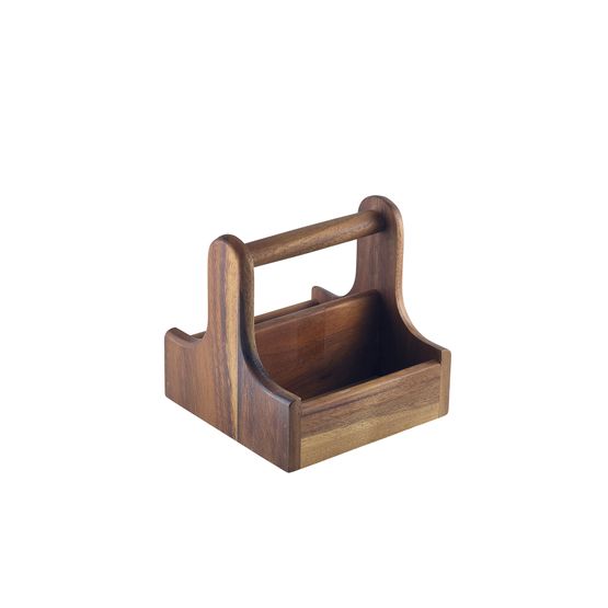Small Dark Wood Table Caddy