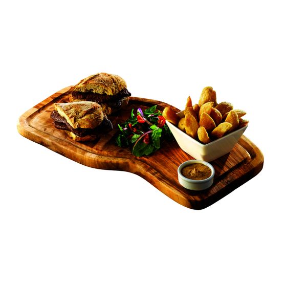Olive Wood Serving Board With Groove 40 x 21cm+/-