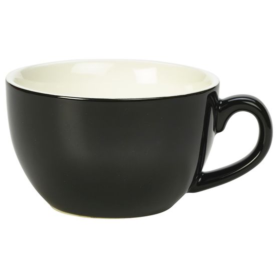 Genware Porcelain Black Bowl Shaped Cup 17.5cl/ 6oz