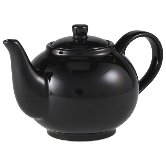 Genware Porcelain Black Teapot 45cl/ 15.75oz