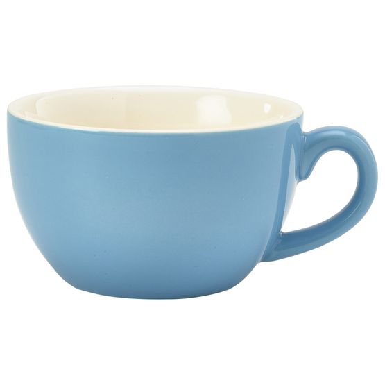 Genware Porcelain Blue Bowl Shaped Cup 17.5cl/ 6oz