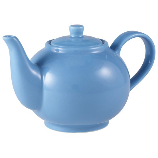 Genware Porcelain Blue Teapot 45cl/ 15.75oz