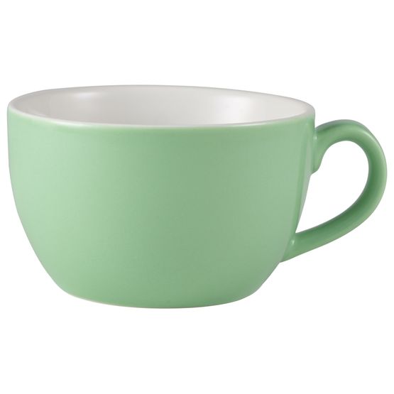 Genware Porcelain Green Bowl Shaped Cup 25cl/ 8.75oz
