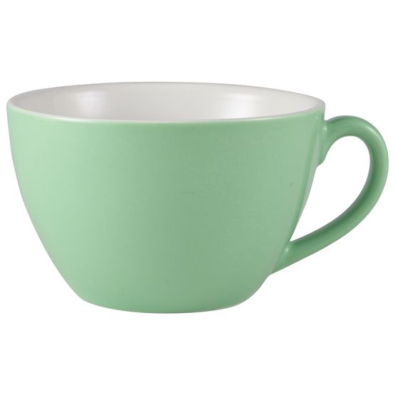 Genware Porcelain Green Bowl Shaped Cup 34cl/ 12oz