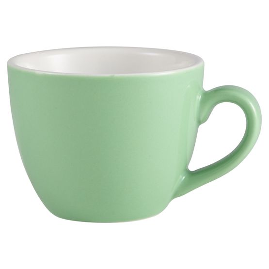 Genware Porcelain Green Bowl Shaped Cup 9cl/ 3oz