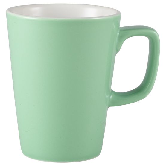 Genware Porcelain Green Latte Mug 34cl/ 12oz