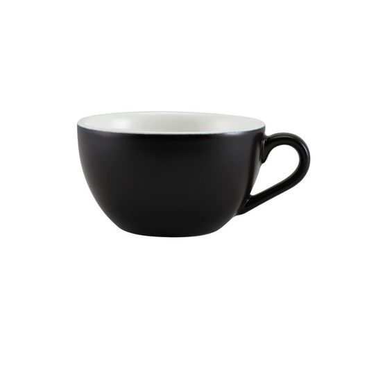Genware Porcelain Matt Black Bowl Shaped Cup 34cl/ 12oz