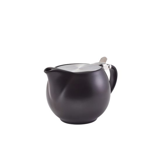 GenWare Porcelain Matt Black Teapot with Stainless Steel Lid &amp; Infuser 50cl/ 17.6oz