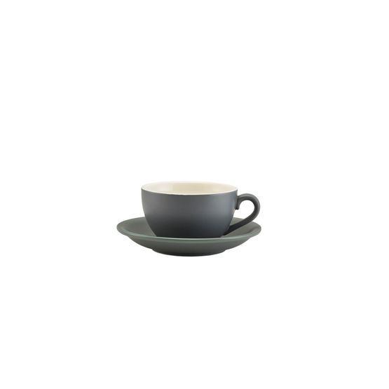 Genware Porcelain Matt Grey Saucer 13.5cm/ 5.25"