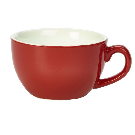 Genware Porcelain Red Bowl Shaped Cup 25cl/ 8.75oz